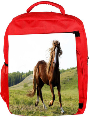 

Snoogg Eco Friendly Canvas Running Horses Designer Backpack Rucksack School Travel Unisex Casual Canvas Bag Bookbag Satchel 5 L Backpack(Red)