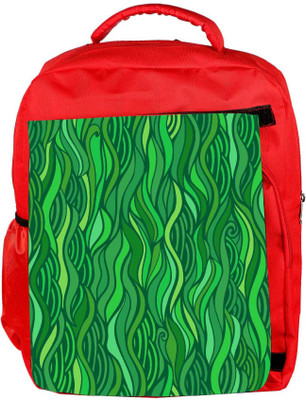 

Snoogg Eco Friendly Canvas Green Leaf Pattern Designer Backpack Rucksack School Travel Unisex Casual Canvas Bag Bookbag Satchel 5 L Backpack(Red)