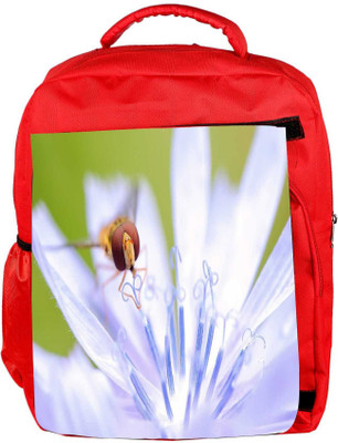 

Snoogg Eco Friendly Canvas Dragonfly In White Flower Designer Backpack Rucksack School Travel Unisex Casual Canvas Bag Bookbag Satchel 5 L Backpack(Red)