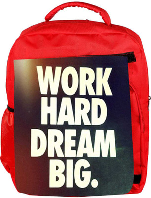 

Snoogg Eco Friendly Canvas Work Hard Dream Big Backpack Rucksack School Travel Unisex Casual Canvas Bag Bookbag Satchel 5 L Backpack(Red)