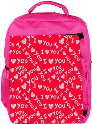 

Snoogg Eco Friendly Canvas I Love You Red Pattern Designer Backpack Rucksack School Travel Unisex Casual Canvas Bag Bookbag Satchel 5 L Backpack(Pink)