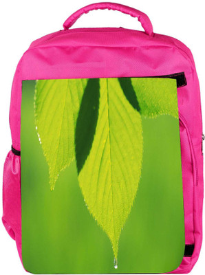 

Snoogg Eco Friendly Canvas Leave Dew Drop Designer Backpack Rucksack School Travel Unisex Casual Canvas Bag Bookbag Satchel 5 L Backpack(Pink)