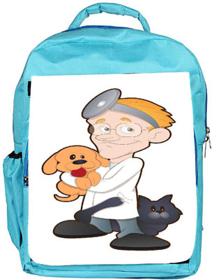 

Snoogg Eco Friendly Canvas Animal Doctor Cartoon Character Backpack Rucksack School Travel Unisex Casual Canvas Bag Bookbag Satchel 5 L Backpack(Blue)