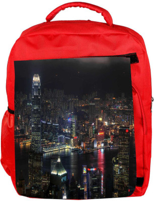 

Snoogg Eco Friendly Canvas City Night View Designer Backpack Rucksack School Travel Unisex Casual Canvas Bag Bookbag Satchel 5 L Backpack(Red)