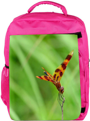 

Snoogg Eco Friendly Canvas Tiger Dragonfly Designer Backpack Rucksack School Travel Unisex Casual Canvas Bag Bookbag Satchel 5 L Backpack(Pink)