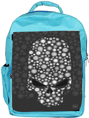 

Snoogg Eco Friendly Canvas Floral Skull Vector Backpack Rucksack School Travel Unisex Casual Canvas Bag Bookbag Satchel 5 L Backpack(Blue)