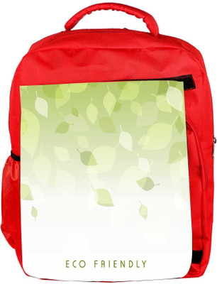 

Snoogg Eco Friendly Canvas Abstract Nature Background With Fresh Green Leaves Backpack Rucksack School Travel Unisex Casual Canvas Bag Bookbag Satchel 5 L Backpack(Red)