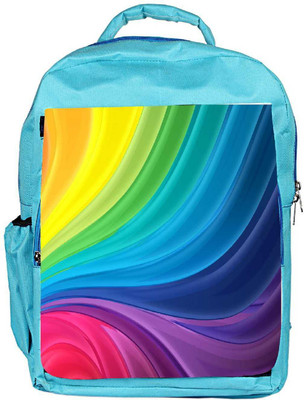 

Snoogg Eco Friendly Canvas Abstract Rainbow Flow Designer Backpack Rucksack School Travel Unisex Casual Canvas Bag Bookbag Satchel 5 L Backpack(Blue)