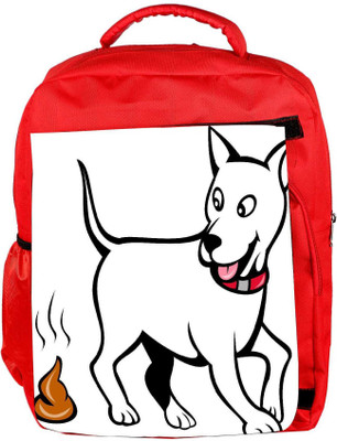 

Snoogg Eco Friendly Canvas Dog With Poo Backpack Rucksack School Travel Unisex Casual Canvas Bag Bookbag Satchel 5 L Backpack(Red)