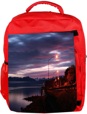 

Snoogg Eco Friendly Canvas Alaskan Dawn Backpack Rucksack School Travel Unisex Casual Canvas Bag Bookbag Satchel 5 L Backpack(Red)