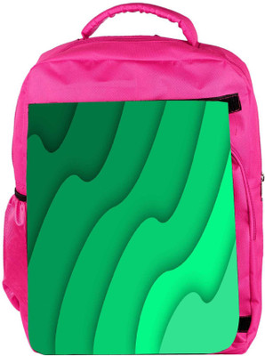 

Snoogg Eco Friendly Canvas Abstract Green Pattern Designer Backpack Rucksack School Travel Unisex Casual Canvas Bag Bookbag Satchel 5 L Backpack(Pink)