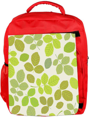 

Snoogg Eco Friendly Canvas Colorful Leaves Cream Pattern Designer Backpack Rucksack School Travel Unisex Casual Canvas Bag Bookbag Satchel 5 L Backpack(Red)
