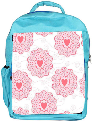 

Snoogg Eco Friendly Canvas Pink Heart White Pattern Designer Backpack Rucksack School Travel Unisex Casual Canvas Bag Bookbag Satchel 5 L Backpack(Blue)