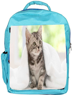 

Snoogg Eco Friendly Canvas Cute Kitty Designer Backpack Rucksack School Travel Unisex Casual Canvas Bag Bookbag Satchel 5 L Backpack(Blue)