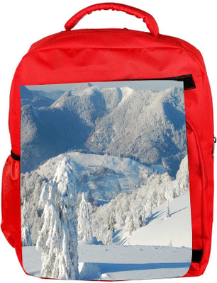 

Snoogg Eco Friendly Canvas Snow Trees Designer Backpack Rucksack School Travel Unisex Casual Canvas Bag Bookbag Satchel 5 L Backpack(Red)