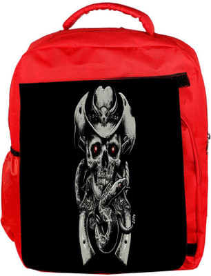 

Snoogg Eco Friendly Canvas Girly Skull Designer Backpack Rucksack School Travel Unisex Casual Canvas Bag Bookbag Satchel 5 L Backpack(Red)