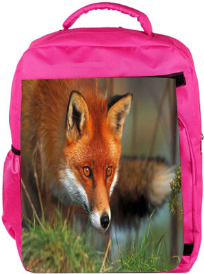 

Snoogg Eco Friendly Canvas Watching Fox Designer Backpack Rucksack School Travel Unisex Casual Canvas Bag Bookbag Satchel 5 L Backpack(Pink)