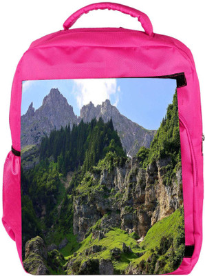 

Snoogg Eco Friendly Canvas Trees On The Mountain Top Designer Backpack Rucksack School Travel Unisex Casual Canvas Bag Bookbag Satchel 5 L Backpack(Pink)