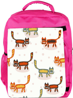 

Snoogg Eco Friendly Canvas Cat Pattern Designer Backpack Rucksack School Travel Unisex Casual Canvas Bag Bookbag Satchel 5 L Backpack(Pink)