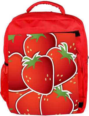

Snoogg Eco Friendly Canvas Strawberry Sticker Background Card In Vector Format Backpack Rucksack School Travel Unisex Casual Canvas Bag Bookbag Satchel 5 L Backpack(Red)