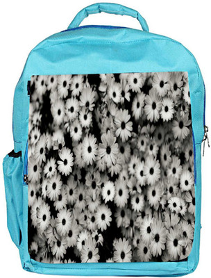 

Snoogg Eco Friendly Canvas Black And White Flowers Designer Backpack Rucksack School Travel Unisex Casual Canvas Bag Bookbag Satchel 5 L Backpack(Blue)