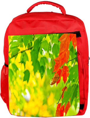 

Snoogg Eco Friendly Canvas Red Leaves On Tree Designer Backpack Rucksack School Travel Unisex Casual Canvas Bag Bookbag Satchel 5 L Backpack(Red)