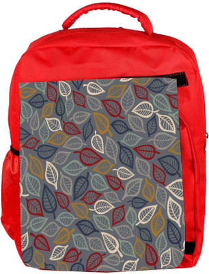 

Snoogg Eco Friendly Canvas Grey Pattern Leaves Designer Backpack Rucksack School Travel Unisex Casual Canvas Bag Bookbag Satchel 5 L Backpack(Red)