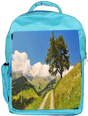 

Snoogg Eco Friendly Canvas Small Way In Garden Designer Backpack Rucksack School Travel Unisex Casual Canvas Bag Bookbag Satchel 5 L Backpack(Blue)