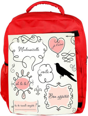 

Snoogg Eco Friendly Canvas Doodle Frames Backpack Rucksack School Travel Unisex Casual Canvas Bag Bookbag Satchel 5 L Backpack(Red)