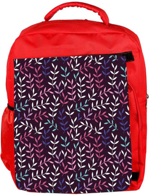 

Snoogg Eco Friendly Canvas Colorful Leaves Designer Backpack Rucksack School Travel Unisex Casual Canvas Bag Bookbag Satchel 5 L Backpack(Red)