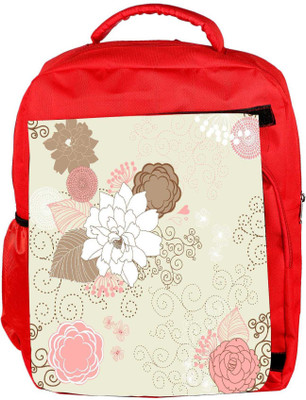 

Snoogg Eco Friendly Canvas White Rose Designer Backpack Rucksack School Travel Unisex Casual Canvas Bag Bookbag Satchel 5 L Backpack(Red)