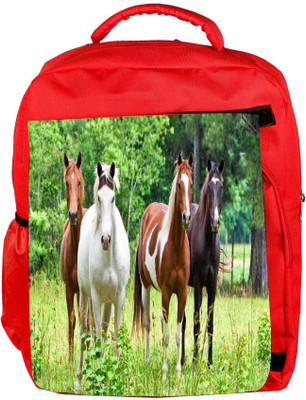

Snoogg Eco Friendly Canvas Variety Of Horses Designer Backpack Rucksack School Travel Unisex Casual Canvas Bag Bookbag Satchel 5 L Backpack(Red)