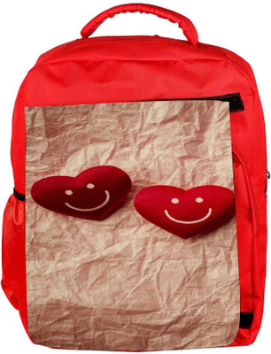 

Snoogg Eco Friendly Canvas Cute Smile Love Heart Couple Designer Backpack Rucksack School Travel Unisex Casual Canvas Bag Bookbag Satchel 5 L Backpack(Red)