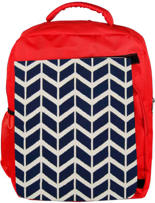 

Snoogg Eco Friendly Canvas Navy White Line Waves 2502 Backpack Rucksack School Travel Unisex Casual Canvas Bag Bookbag Satchel 5 L Backpack(Red)