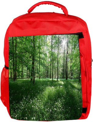 

Snoogg Eco Friendly Canvas White Flowers Designer Backpack Rucksack School Travel Unisex Casual Canvas Bag Bookbag Satchel 5 L Backpack(Red)