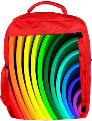 

Snoogg Eco Friendly Canvas Multiple Colors Strips Designer Backpack Rucksack School Travel Unisex Casual Canvas Bag Bookbag Satchel 5 L Backpack(Red)