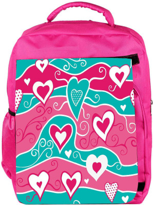 

Snoogg Eco Friendly Canvas Wavy Hearts Pattern Designer Backpack Rucksack School Travel Unisex Casual Canvas Bag Bookbag Satchel 5 L Backpack(Pink)