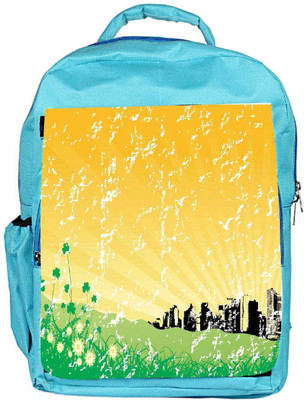 

Snoogg Eco Friendly Canvas Garden Background With Retro Architecture Backpack Rucksack School Travel Unisex Casual Canvas Bag Bookbag Satchel 5 L Backpack(Blue)