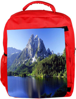 

Snoogg Eco Friendly Canvas White Mountains And Trees Designer Backpack Rucksack School Travel Unisex Casual Canvas Bag Bookbag Satchel 5 L Backpack(Red)