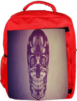 

Snoogg Eco Friendly Canvas Skull With Diamond Eyes Designer Backpack Rucksack School Travel Unisex Casual Canvas Bag Bookbag Satchel 5 L Backpack(Red)