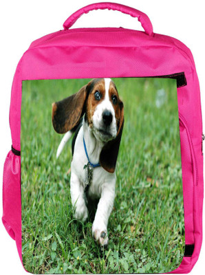 

Snoogg Eco Friendly Canvas Running Dog Designer Backpack Rucksack School Travel Unisex Casual Canvas Bag Bookbag Satchel 5 L Backpack(Pink)