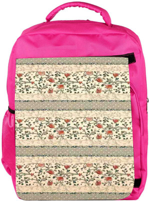 

Snoogg Eco Friendly Canvas Floral Pattern Red And Cream Backpack Rucksack School Travel Unisex Casual Canvas Bag Bookbag Satchel 5 L Backpack(Pink)