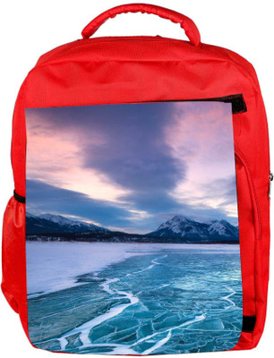 

Snoogg Eco Friendly Canvas Nature Frozen Sea Designer Backpack Rucksack School Travel Unisex Casual Canvas Bag Bookbag Satchel 5 L Backpack(Red)