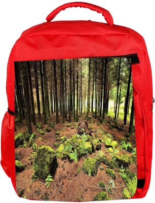 

Snoogg Eco Friendly Canvas Abstract Rocks In Forest Designer Backpack Rucksack School Travel Unisex Casual Canvas Bag Bookbag Satchel 5 L Backpack(Red)