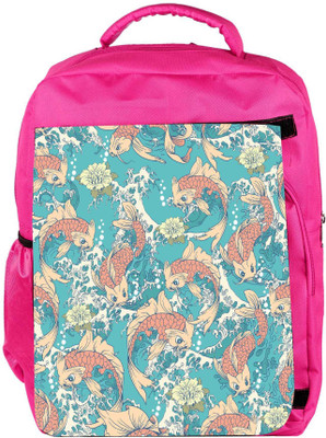 

Snoogg Eco Friendly Canvas Abstract Fish In Sea Designer Backpack Rucksack School Travel Unisex Casual Canvas Bag Bookbag Satchel 5 L Backpack(Pink)