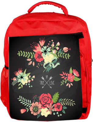

Snoogg Eco Friendly Canvas Cute Floral Bouquets Backpack Rucksack School Travel Unisex Casual Canvas Bag Bookbag Satchel 5 L Backpack(Red)