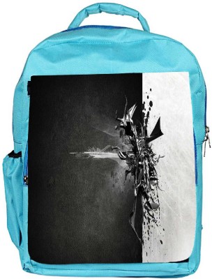 

Snoogg Eco Friendly Canvas Black And Grey Paint Designer Backpack Rucksack School Travel Unisex Casual Canvas Bag Bookbag Satchel 5 L Backpack(Blue)