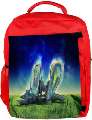 

Snoogg Eco Friendly Canvas Abstract Machine Radiant Designer Backpack Rucksack School Travel Unisex Casual Canvas Bag Bookbag Satchel 5 L Backpack(Red)