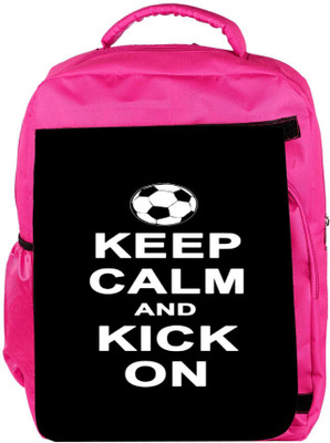 

Snoogg Eco Friendly Canvas Keep Calm And Kick On Backpack Rucksack School Travel Unisex Casual Canvas Bag Bookbag Satchel 5 L Backpack(Pink)