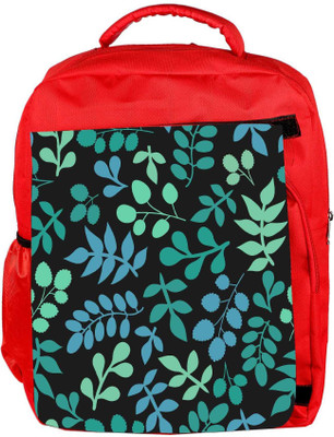 

Snoogg Eco Friendly Canvas Multicolor Leaves Designer Backpack Rucksack School Travel Unisex Casual Canvas Bag Bookbag Satchel 5 L Backpack(Red)